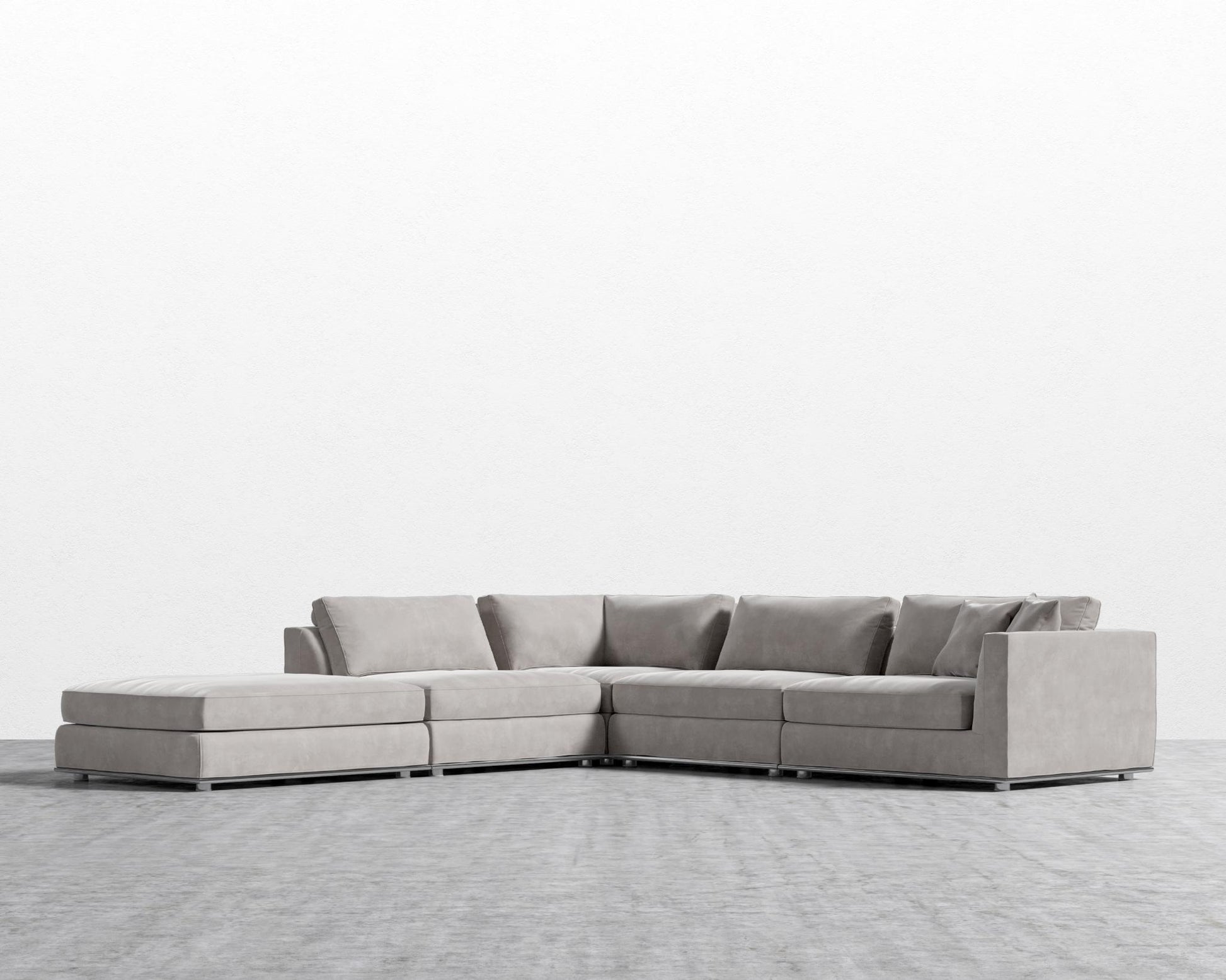Milo Corner Sectional - Venice Vegan Suede - Chiffon