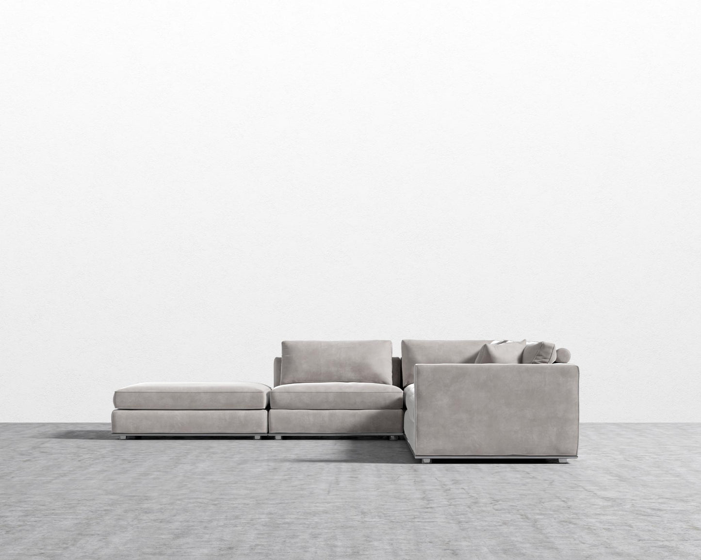 Milo Corner Sectional - Venice Vegan Suede - Chiffon