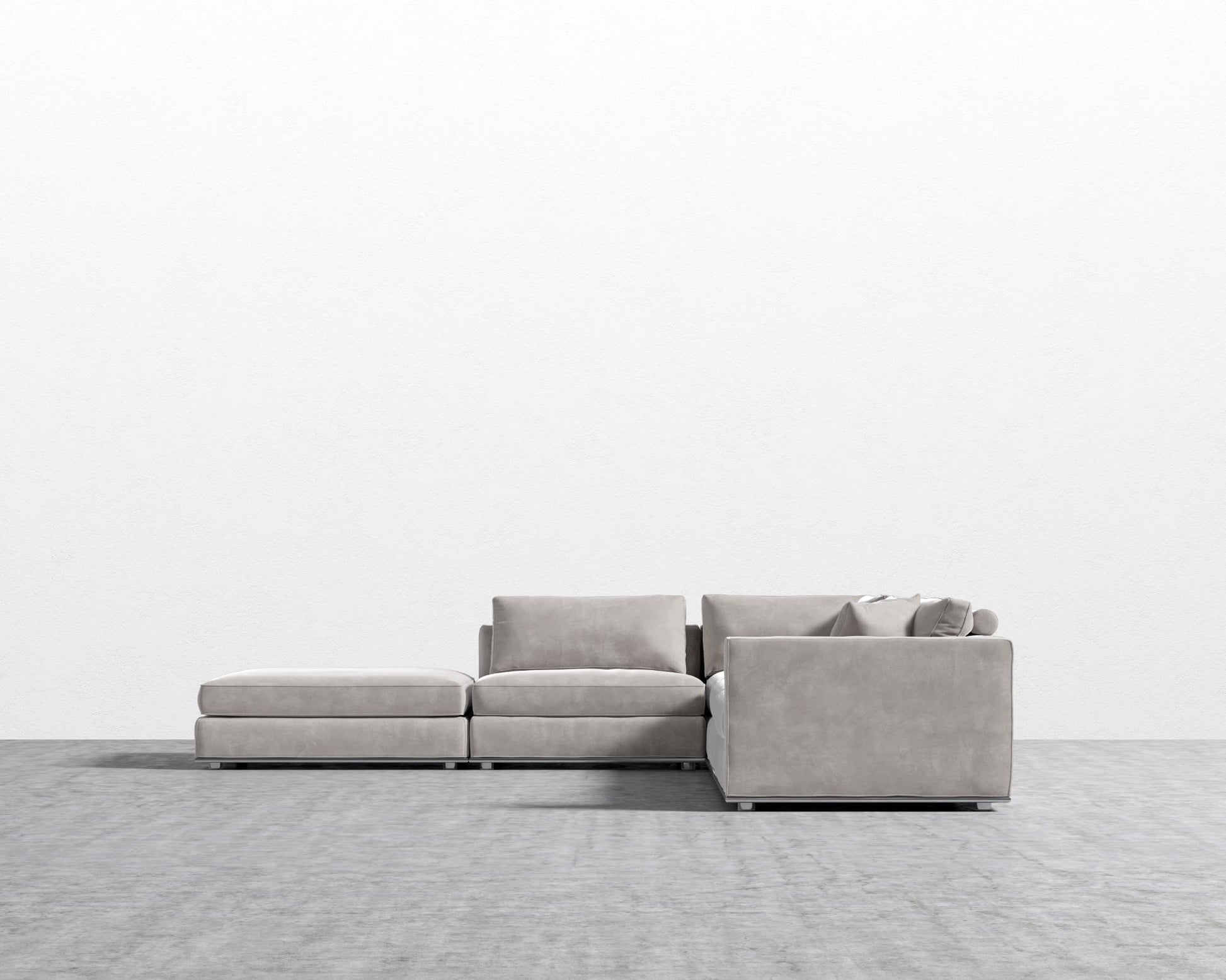 Milo Corner Sectional - Venice Vegan Suede - Chiffon