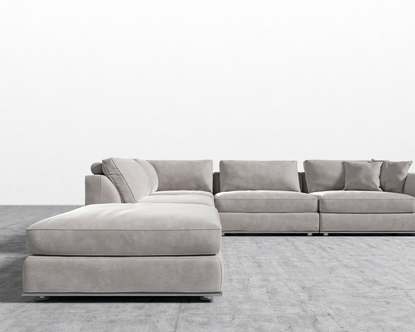 Milo Corner Sectional - Venice Vegan Suede - Chiffon