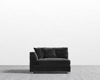 Milo 1 Seater - Left Facing - Plush Velvet - Black