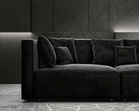 Arya Modular Sofa with Open End LHF - Vintage Velvet Black