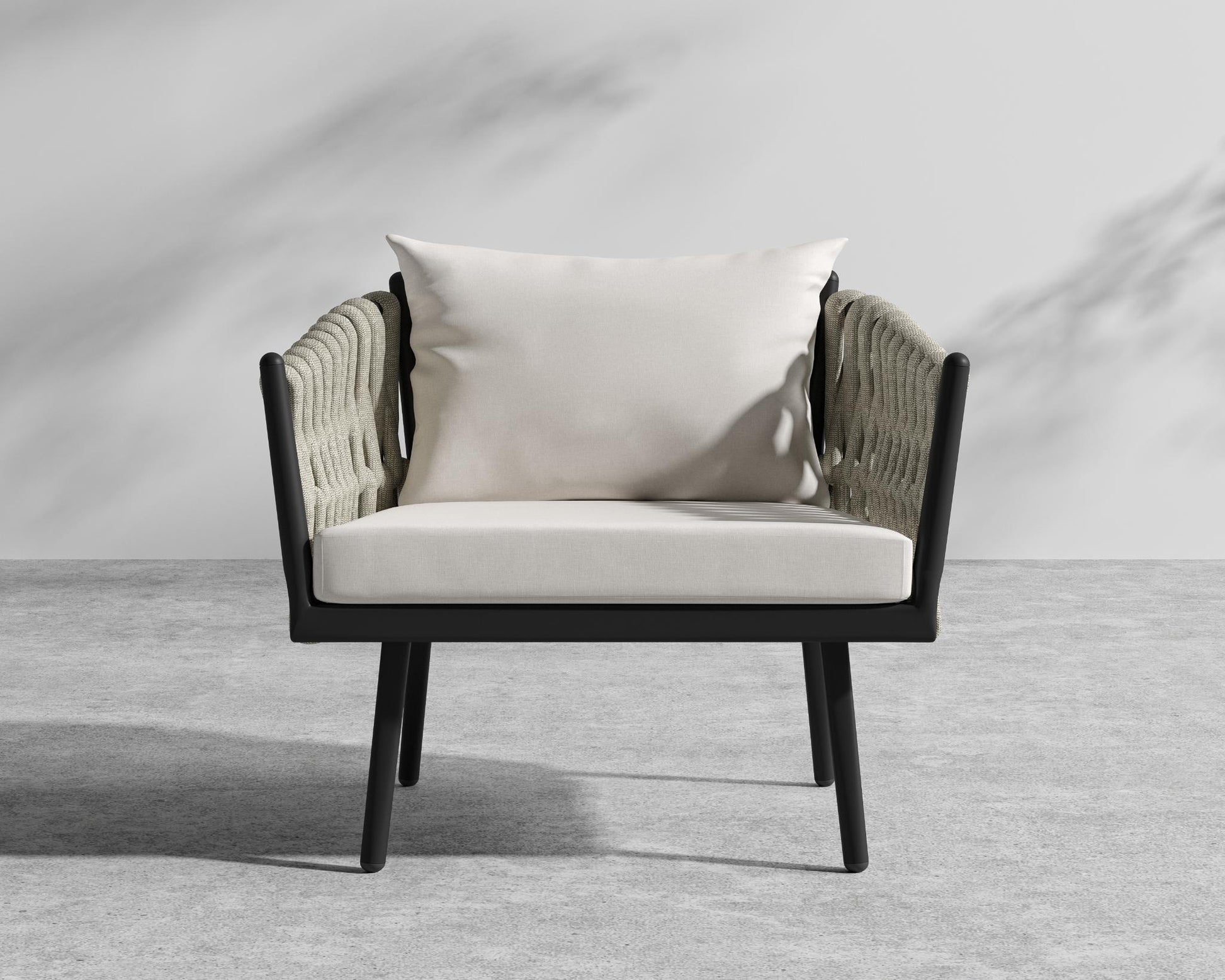 Pierre Outdoor Lounge Chair - Black Frame - Palisades 