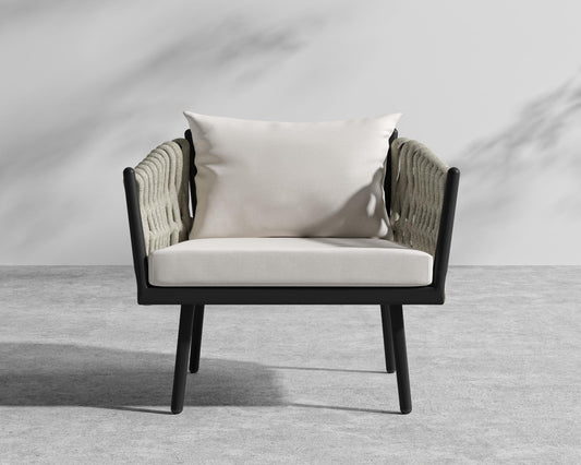 Pierre Outdoor Lounge Chair - Black Frame - Palisades 