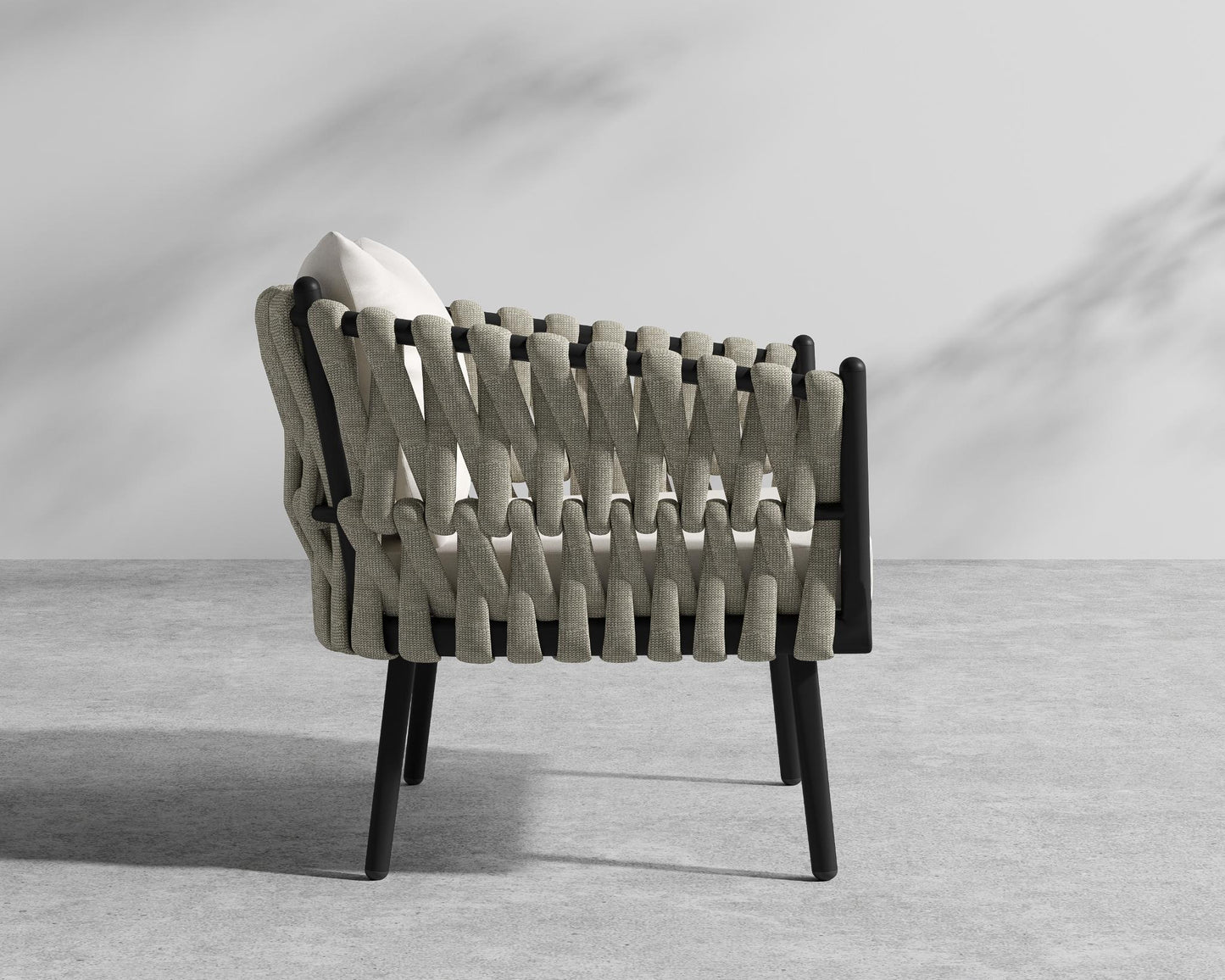 Pierre Outdoor Lounge Chair - Black Frame - Palisades 