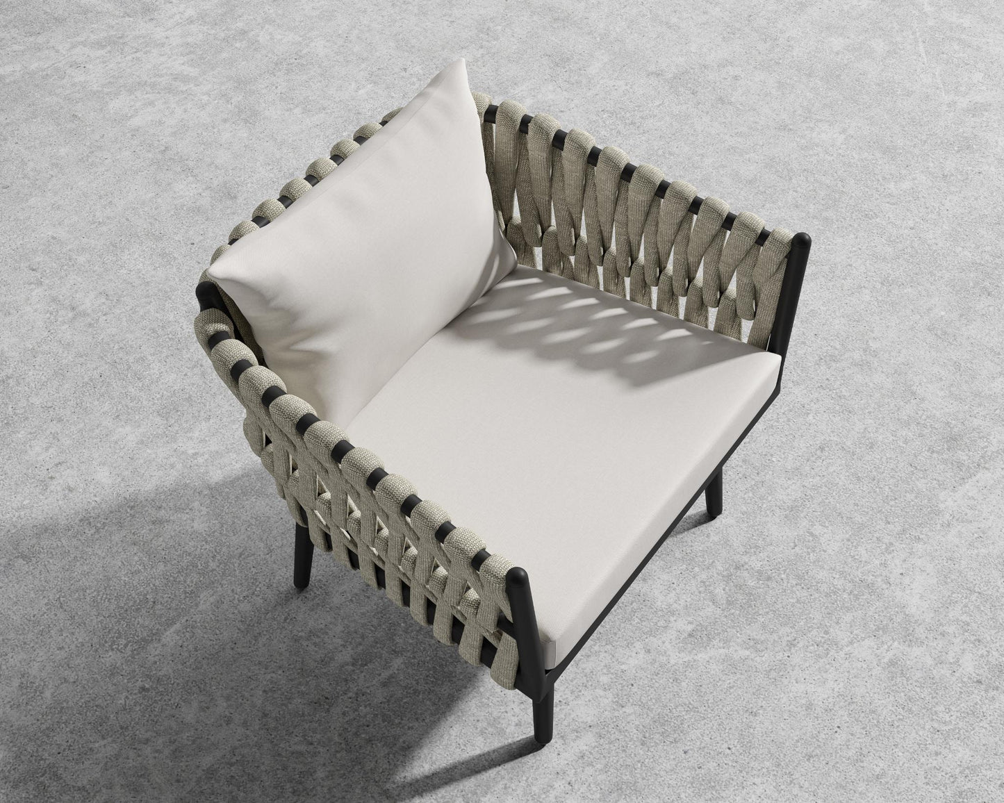 Pierre Outdoor Lounge Chair - Black Frame - Palisades 