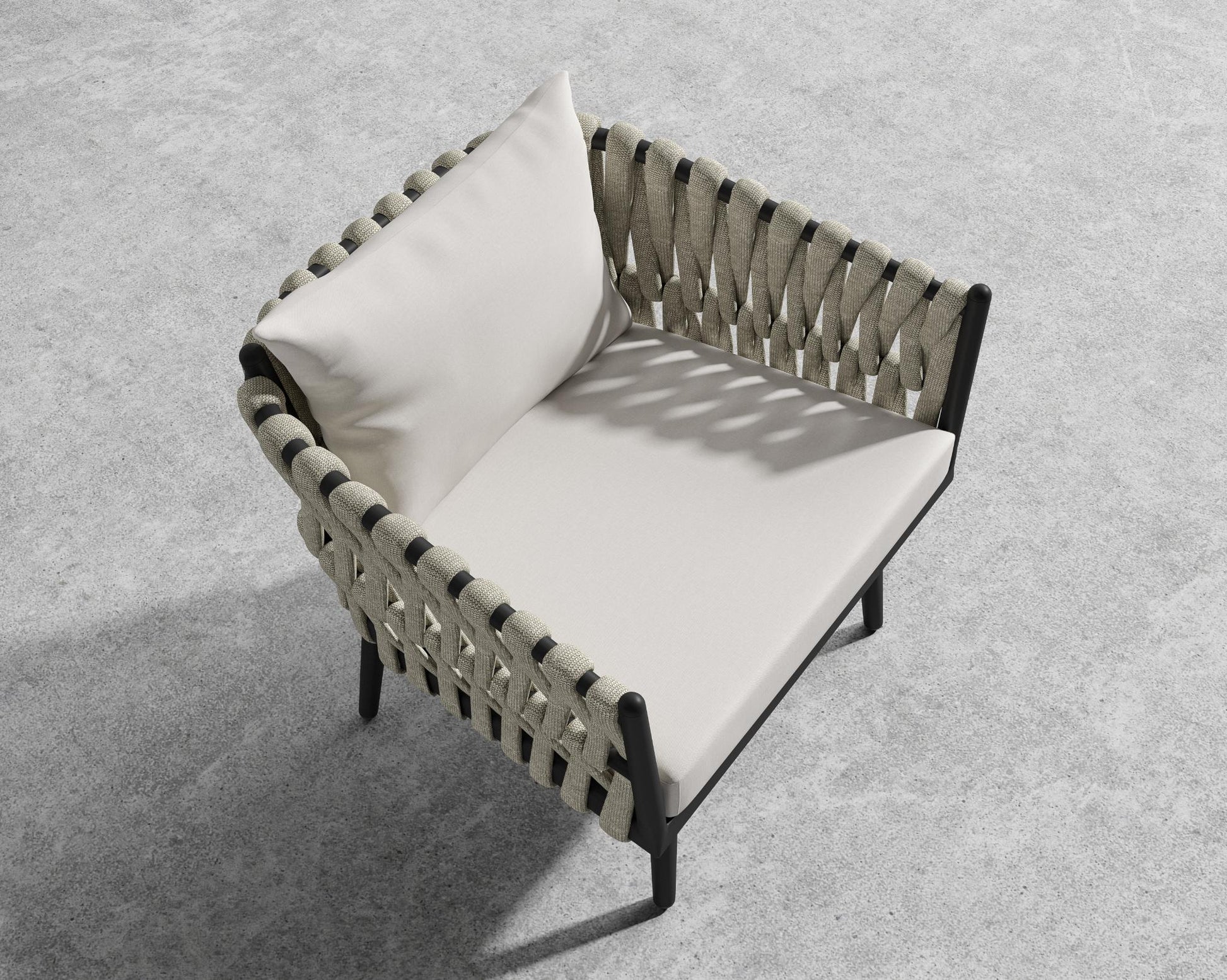 Pierre Outdoor Lounge Chair - Black Frame - Palisades 