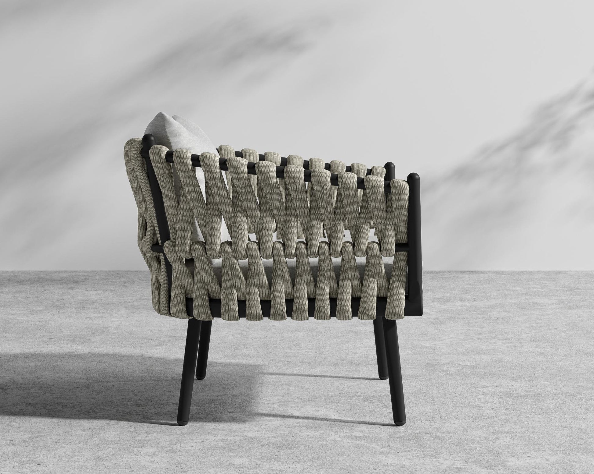 Pierre Outdoor Lounge Chair - Black Frame - Encino
