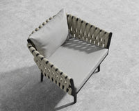 Pierre Outdoor Lounge Chair - Black Frame - Encino