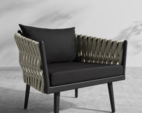 Pierre Outdoor Lounge Chair - Black Frame - Arcadia