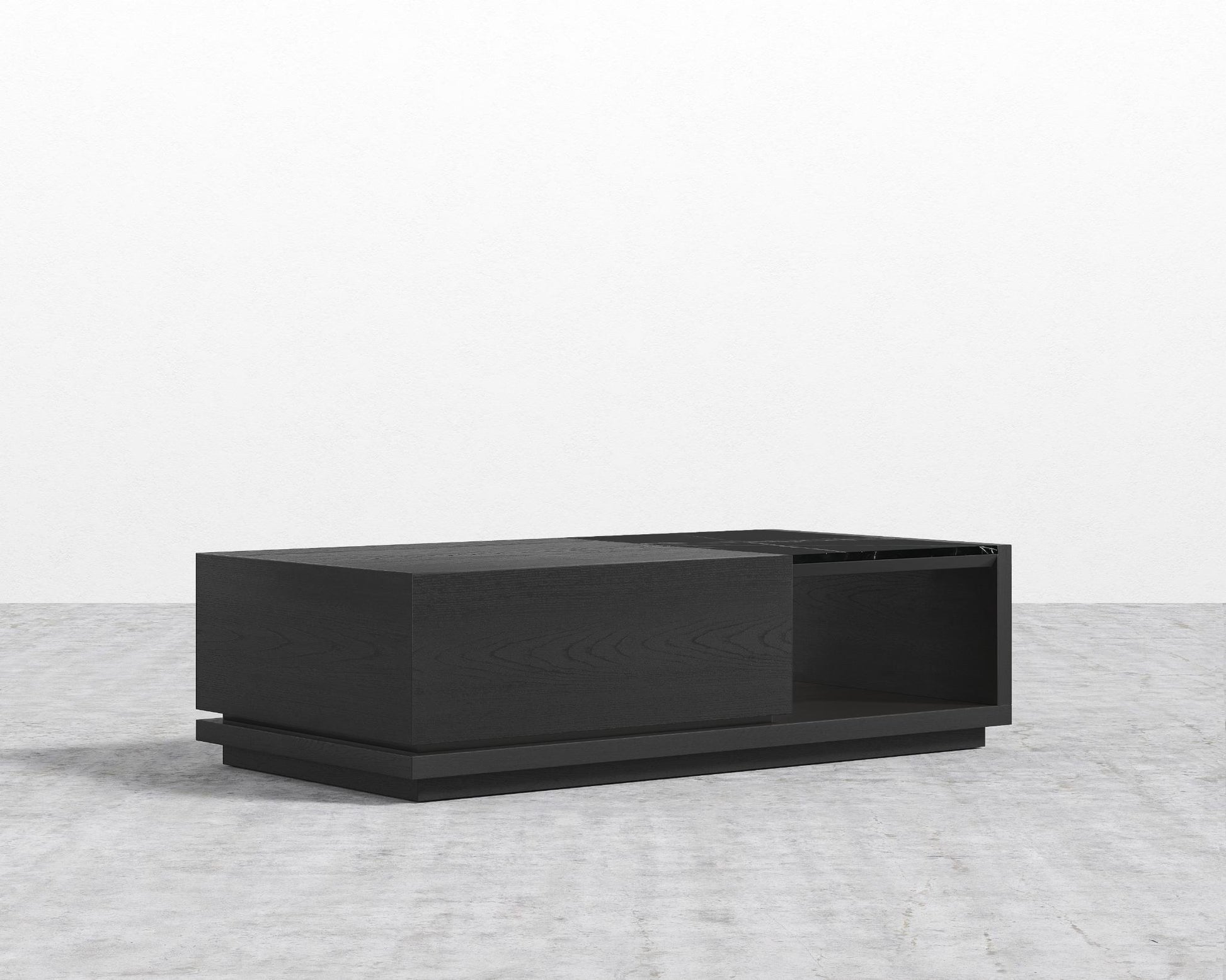 Truman Coffee Table - Black Oak - Black Marble 