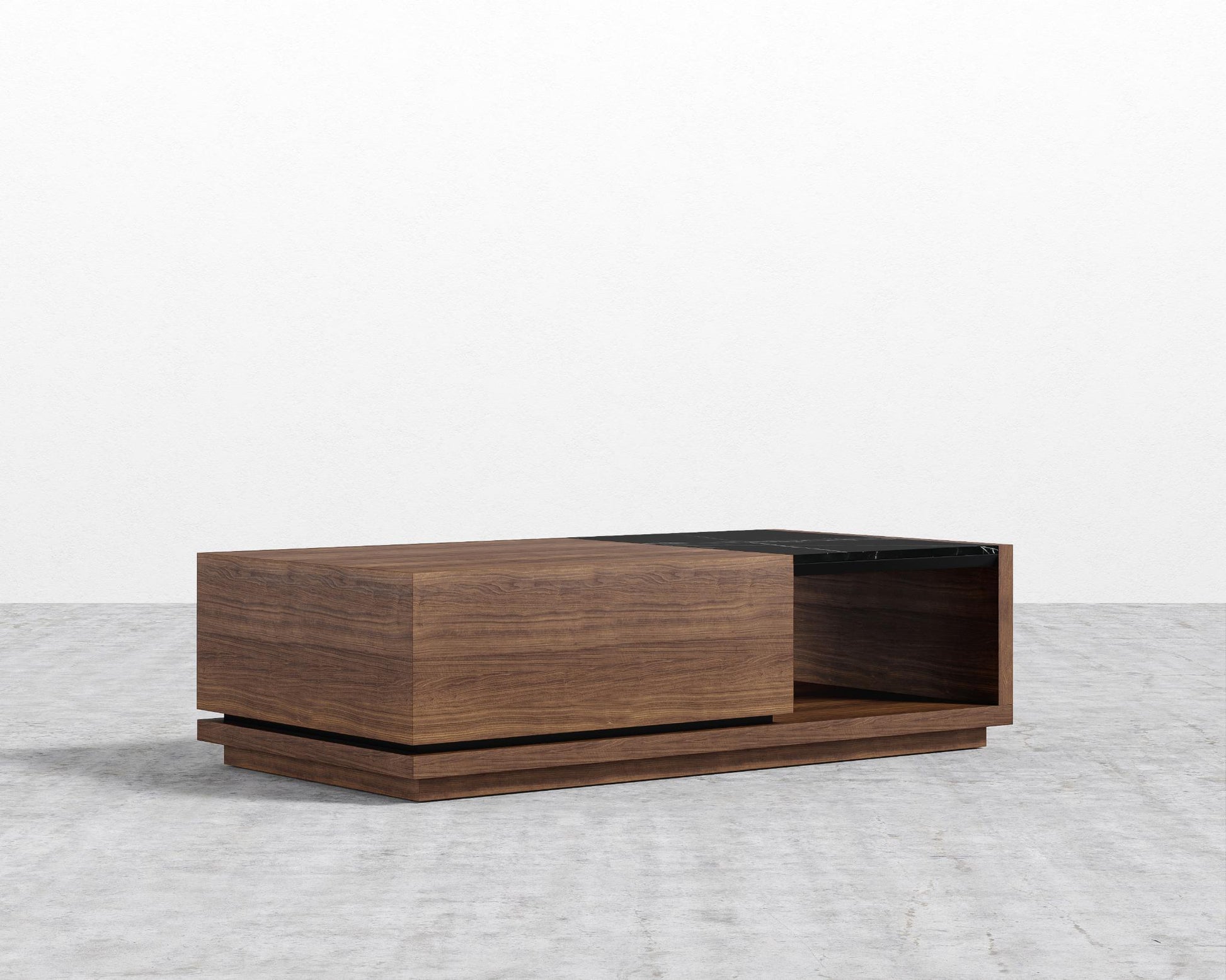 Truman Coffee Table - Walnut Veneer - Black Marble