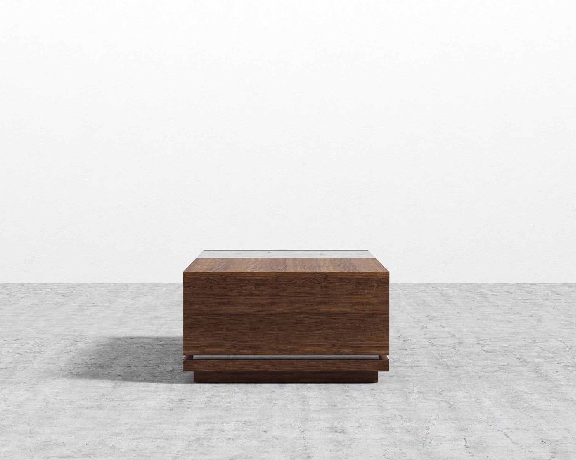 Truman Coffee Table - Walnut Veneer - White Marble