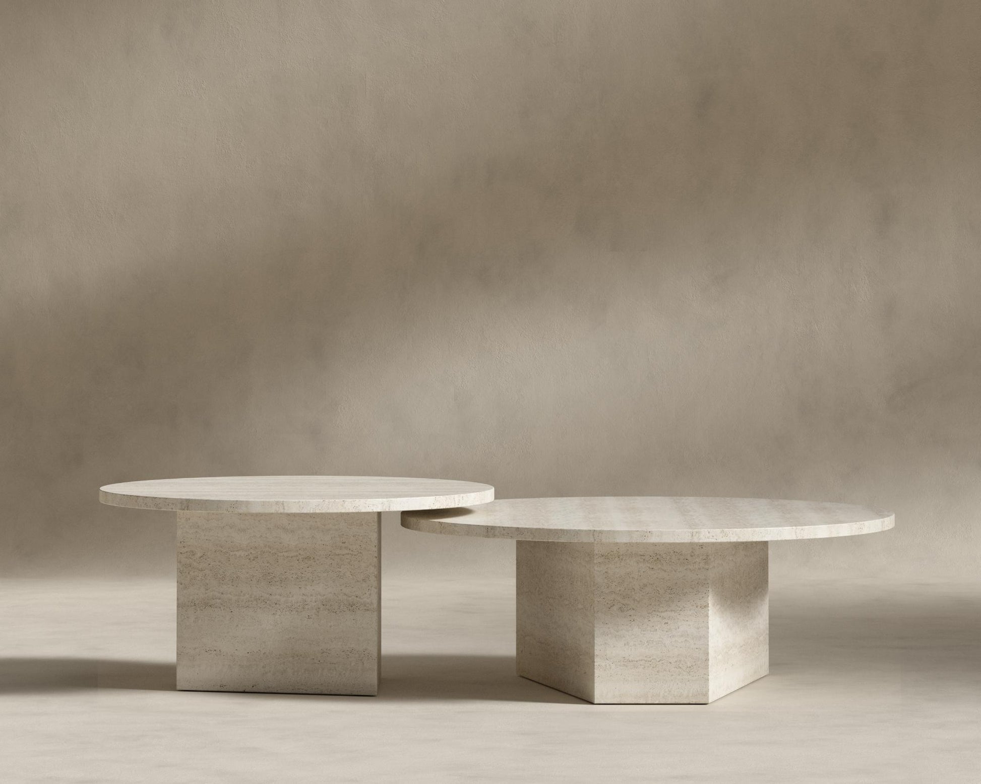Romlulus Coffee Table - High-Low - White Travertine