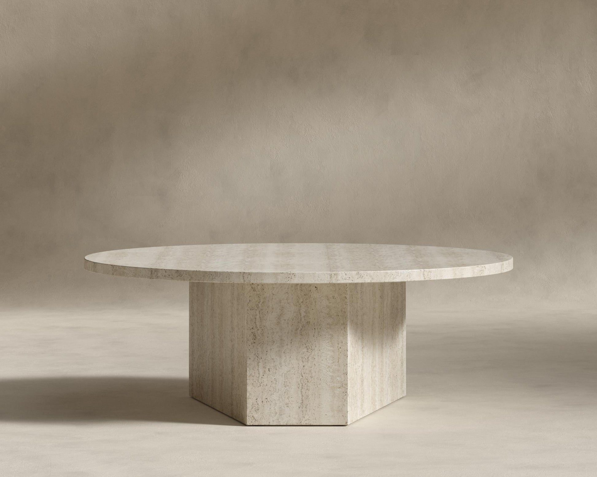 Romlulus Coffee Table - Low - White Travertine