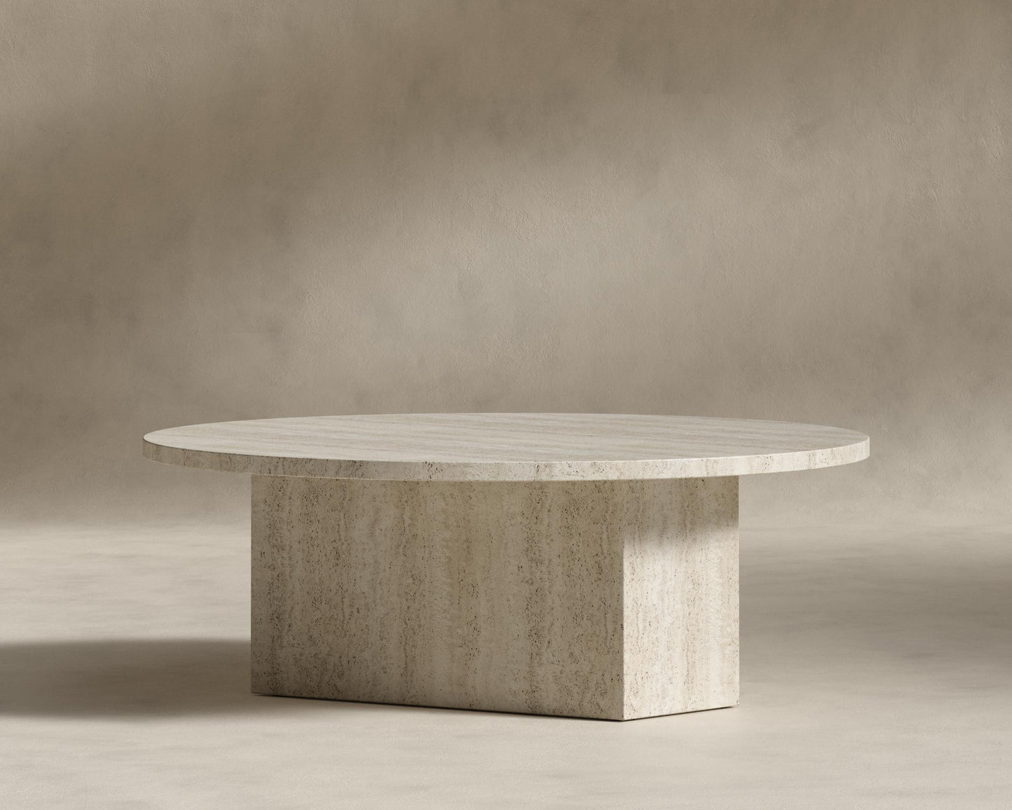 Romlulus Coffee Table - Low - White Travertine