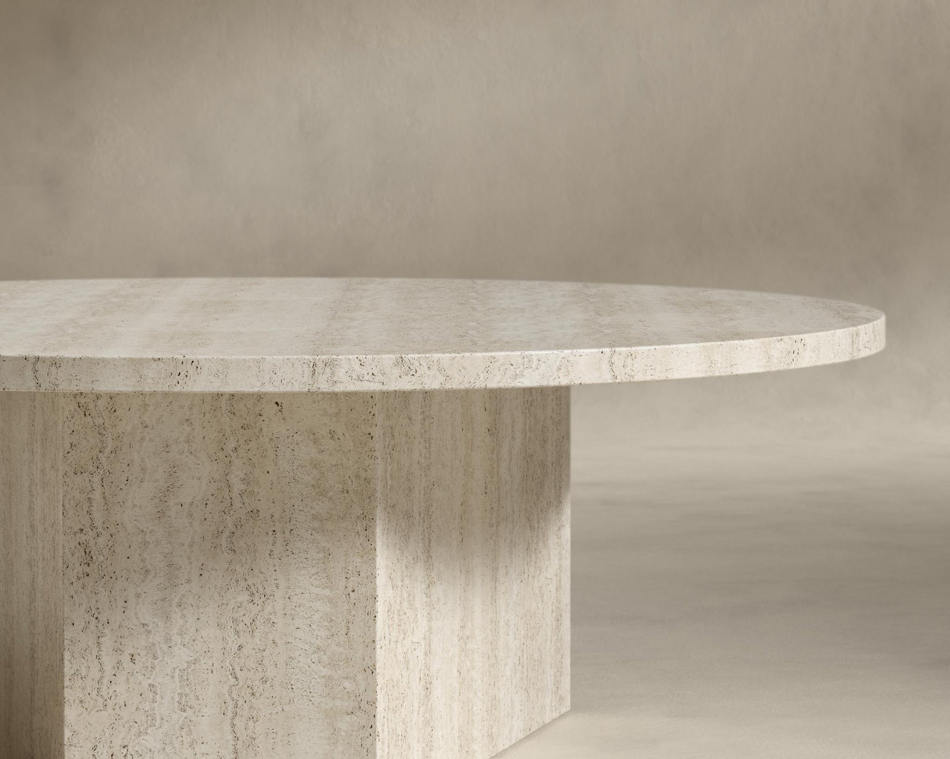 Romlulus Coffee Table - Low - White Travertine
