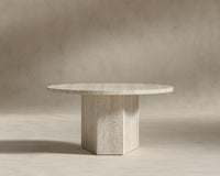 Romlulus Coffee Table - High - White Travertine