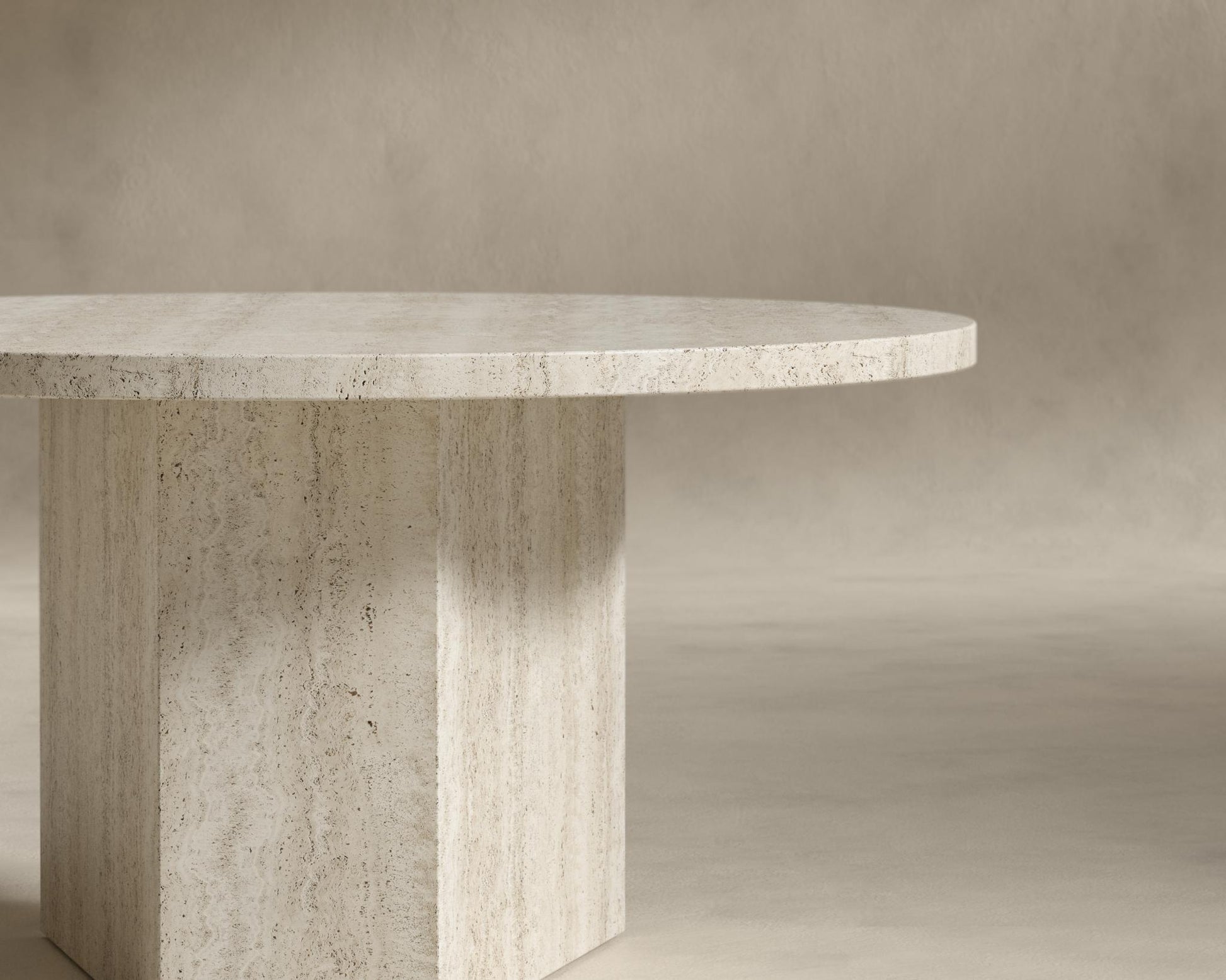 Romlulus Coffee Table - High - White Travertine