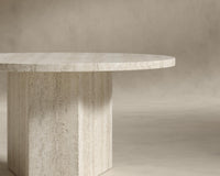 Romlulus Coffee Table - High - White Travertine