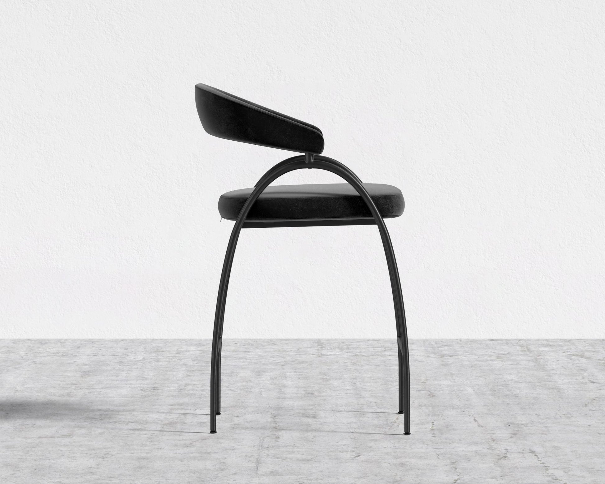 Uma Counter Stool - Plush Velvet - Black