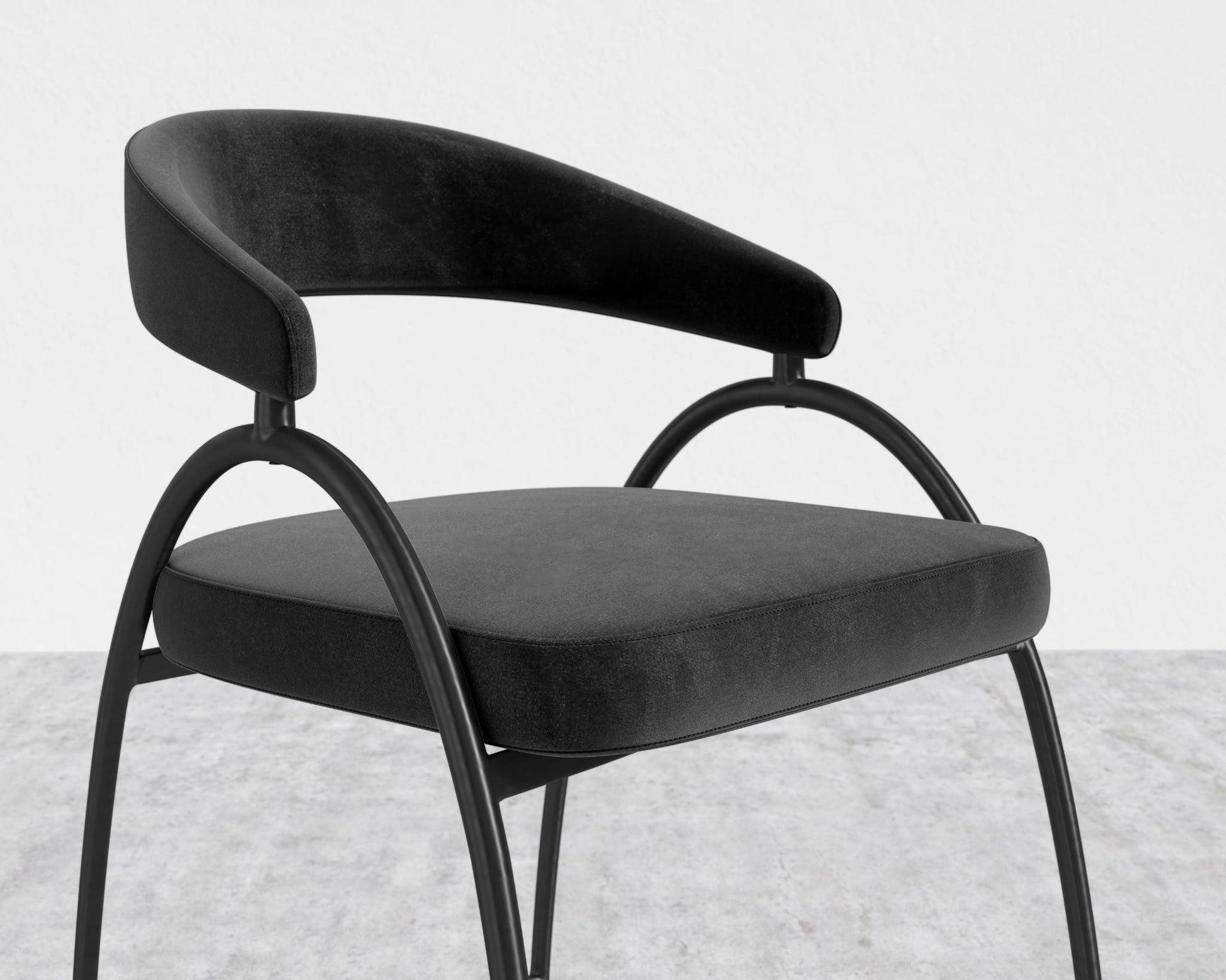Uma Counter Stool - Plush Velvet - Black