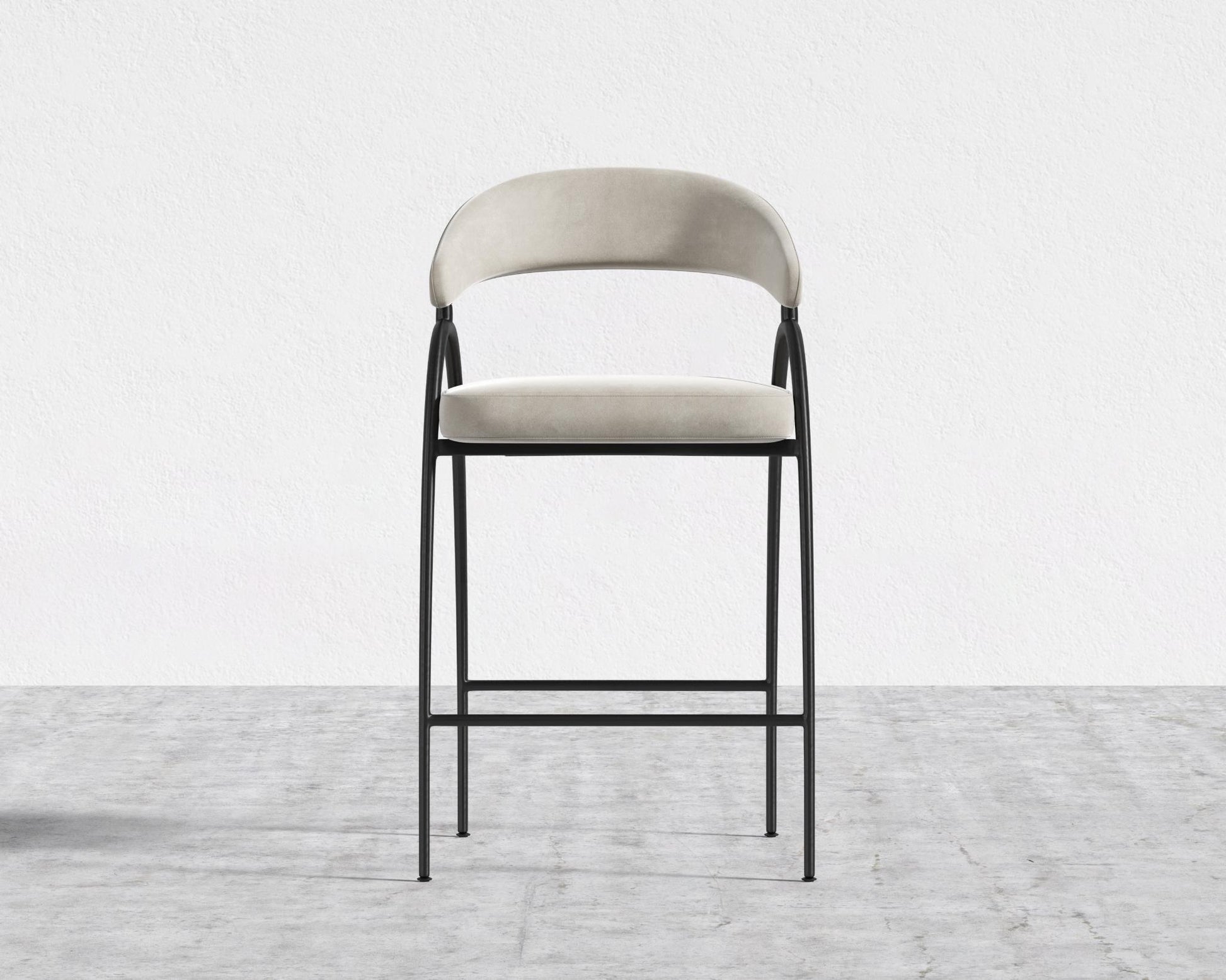 Uma Counter Stool - Plush Velvet - Latte