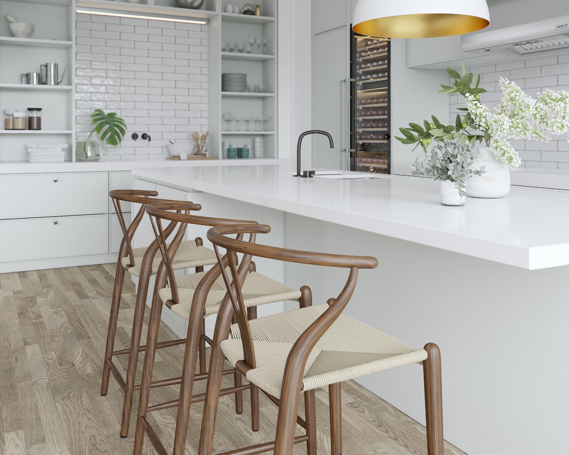 Wishbone Counter Stool - Walnut