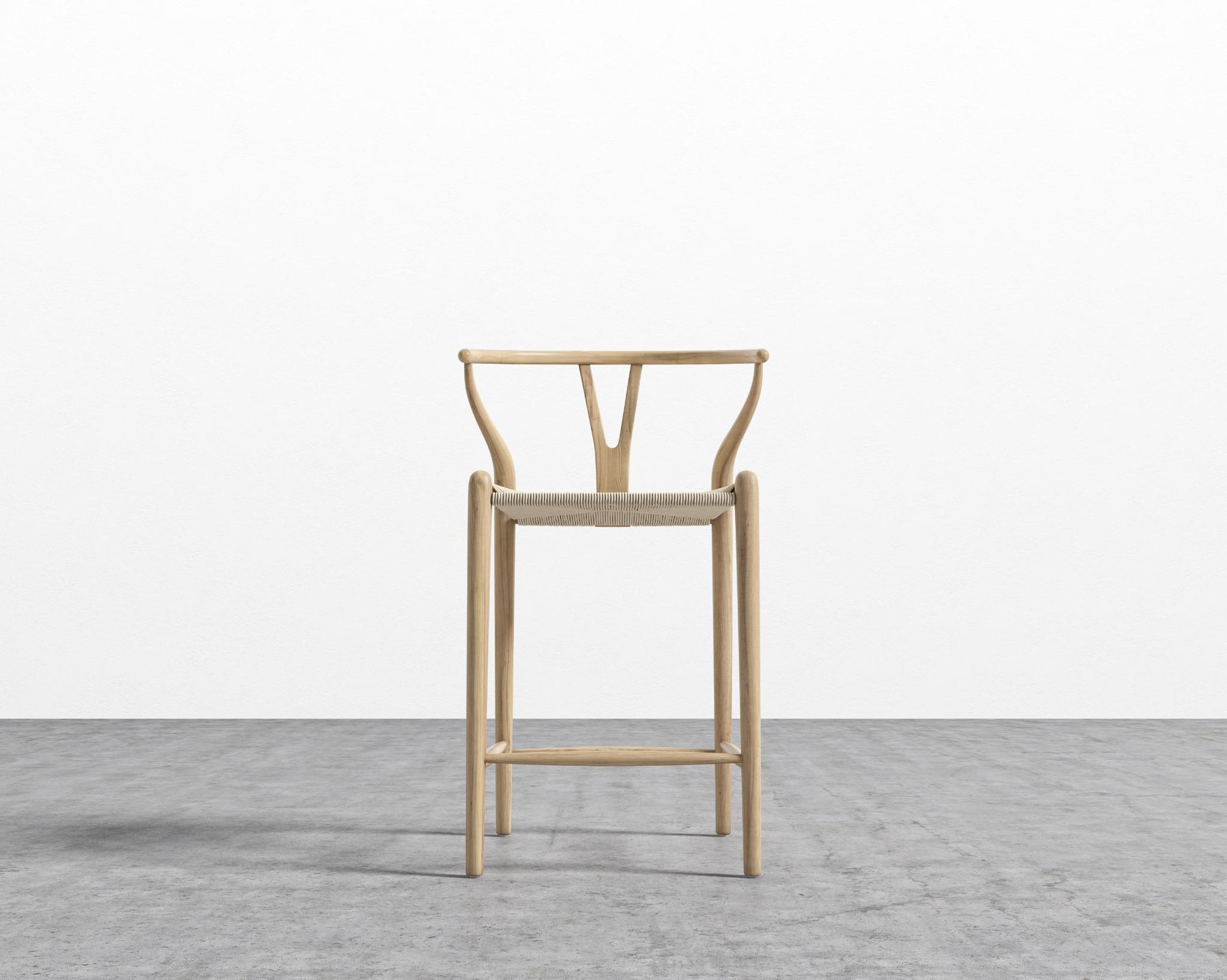 Wishbone Counter Stool - Natural with natural seat 