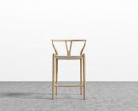 Wishbone Counter Stool - Natural with natural seat 