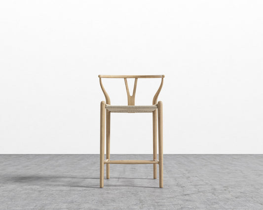 Wishbone Counter Stool - Natural with natural seat 