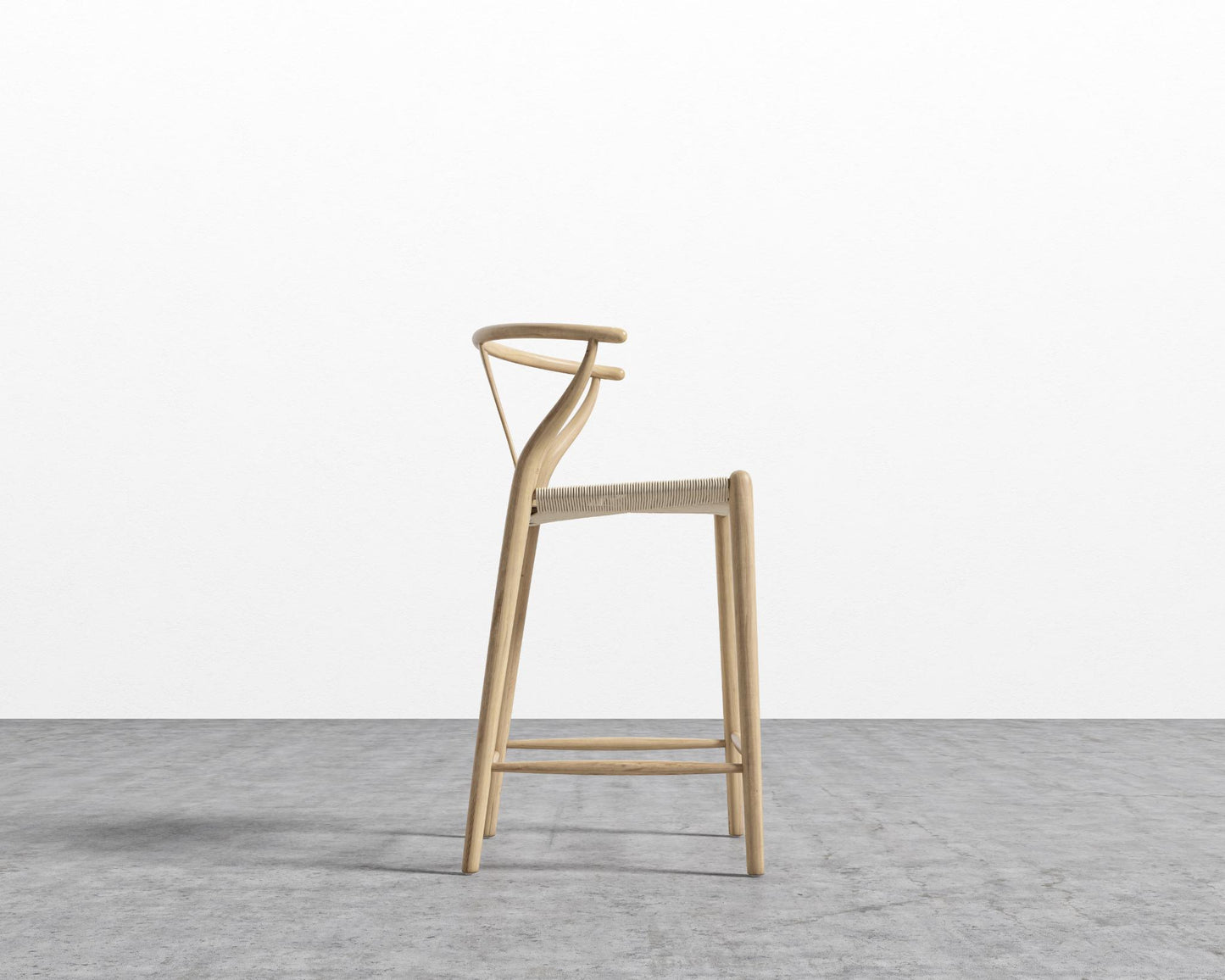 Wishbone Counter Stool - Natural with natural seat 