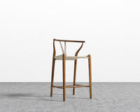Wishbone Counter Stool - Walnut with natural seat 