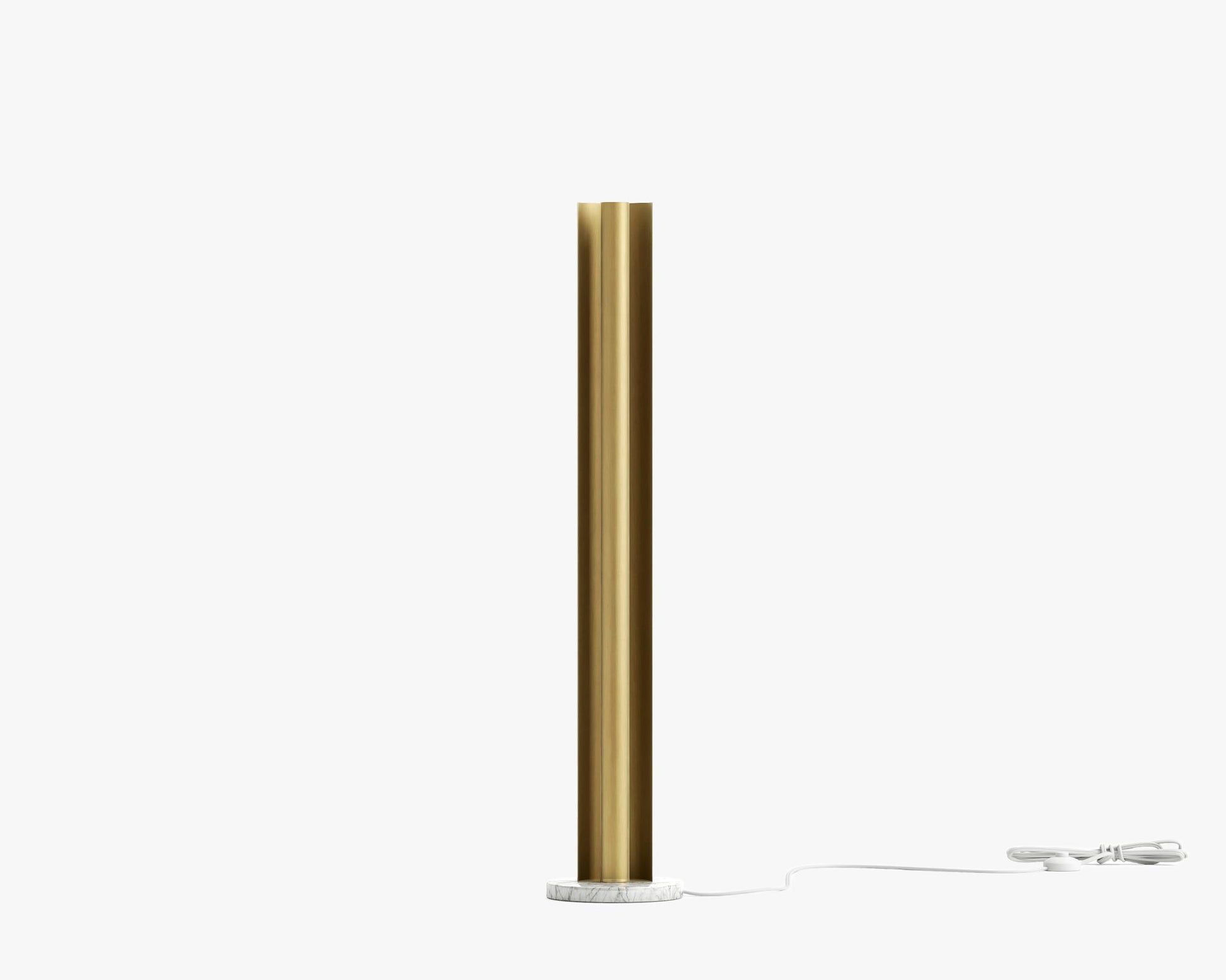 Roma Floor Lamp - Brass - White Marble