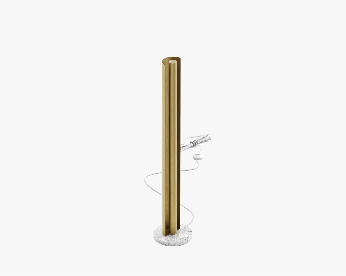 Roma Floor Lamp - Brass - White Marble