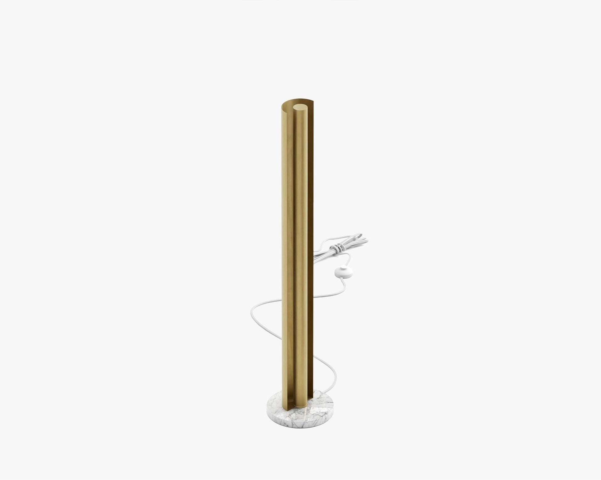 Roma Floor Lamp - Brass - White Marble