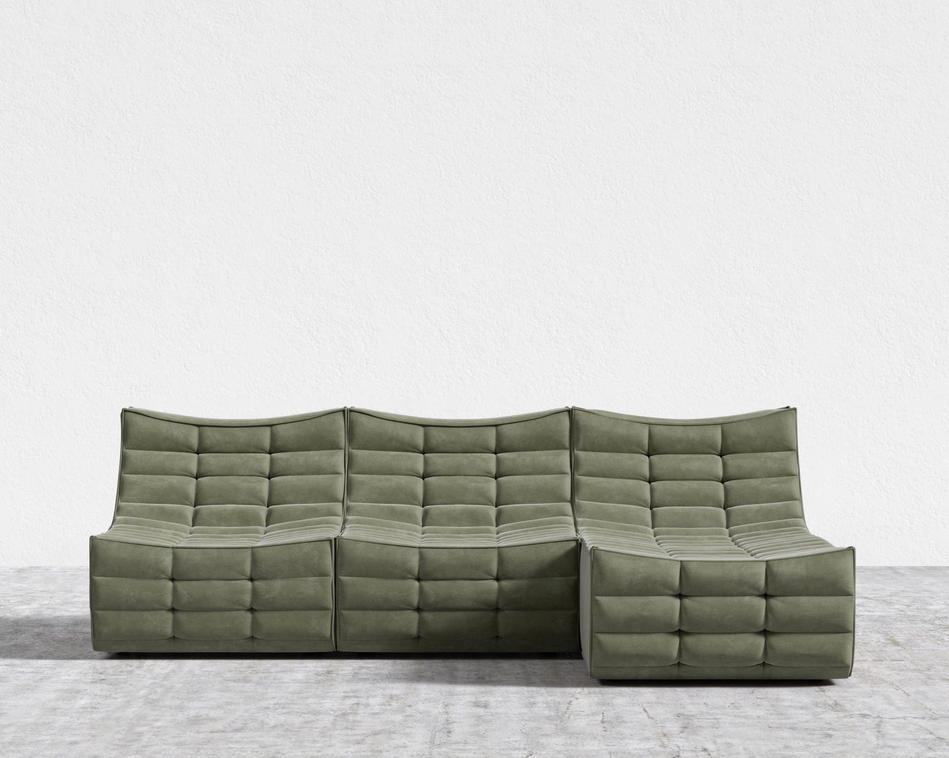 Tanner Sectional Sofa - Venice Vegan Suede - Sage