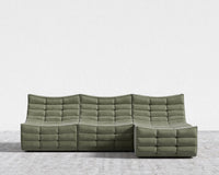 Tanner Sectional Sofa - Venice Vegan Suede - Sage