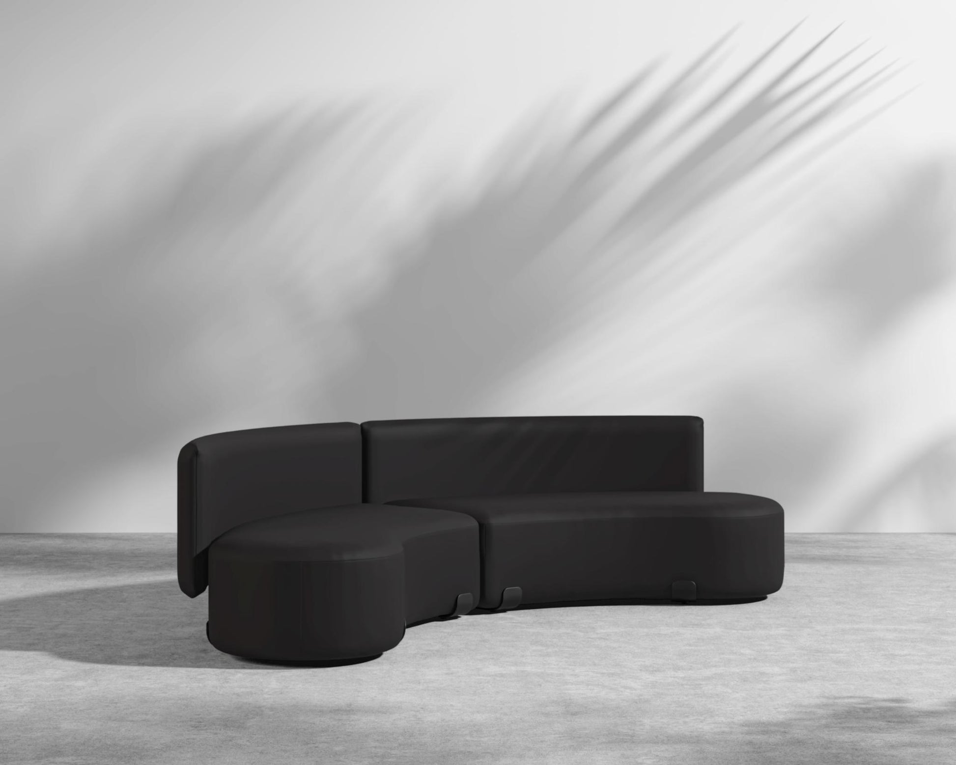 Tano Outdoor Curved Modular Sofa - Arcadia - Black