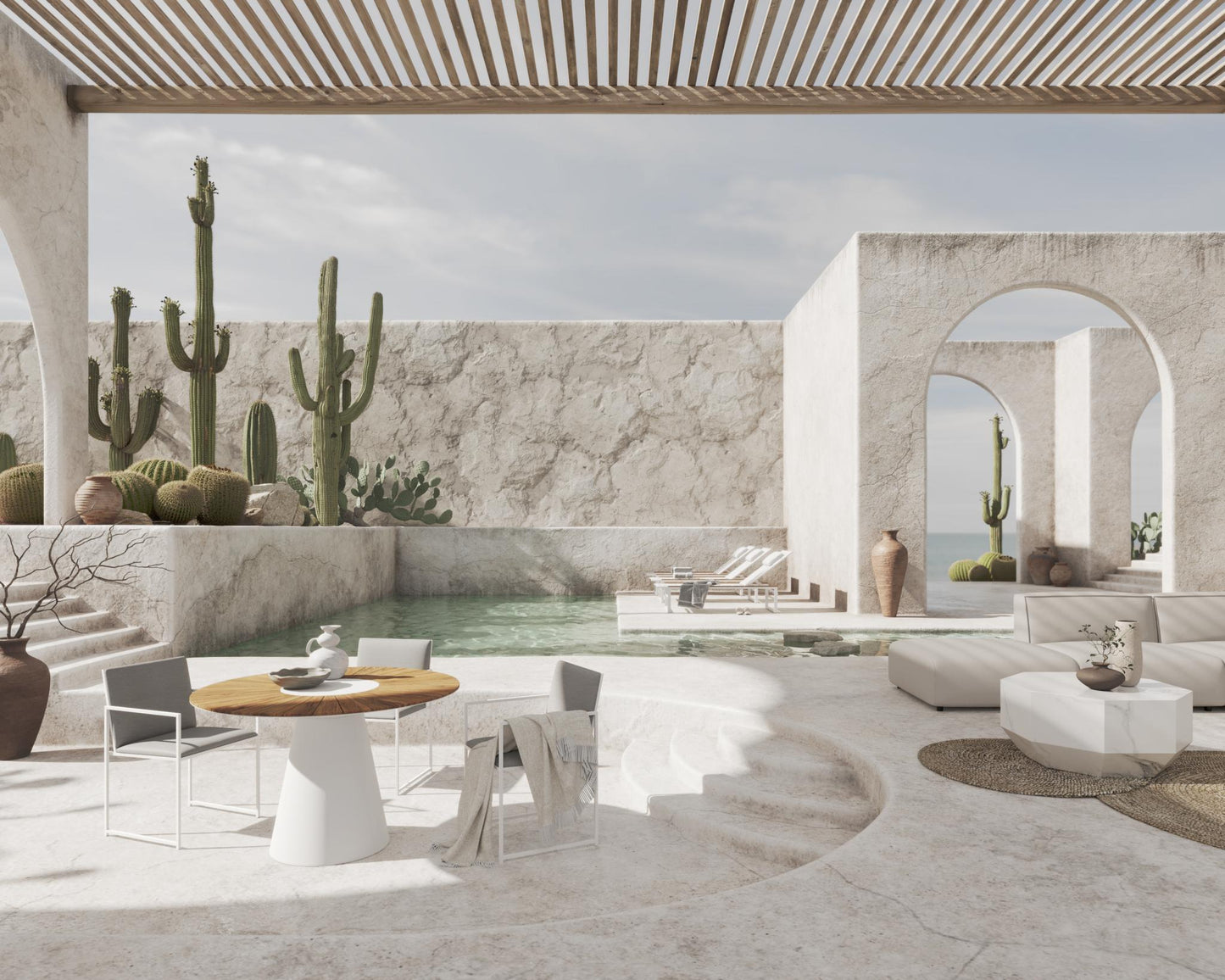 Outdoor Winston Dining Scene featuring Outdoor Parson Chairs