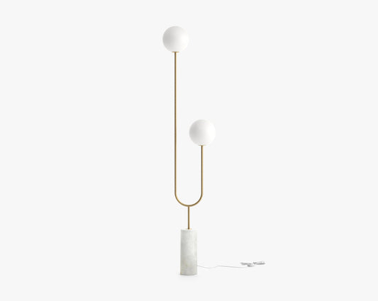 Uma Floor Lamp - Mandalay White Marble