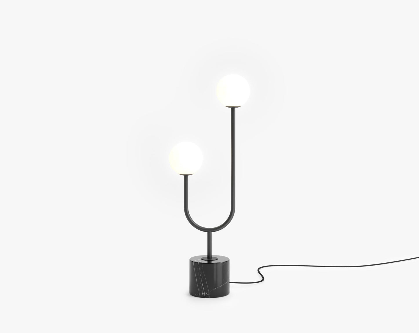 Uma Table Lamp - Black Marble, Black
