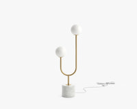 Uma Table Lamp - White Mandalay Marble, Brass