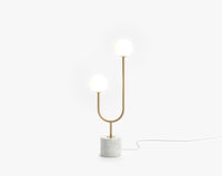 Uma Table Lamp - White Mandalay Marble, Brass