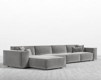 Porter Extended Sectional - Plush Velvet - Glacier Grey