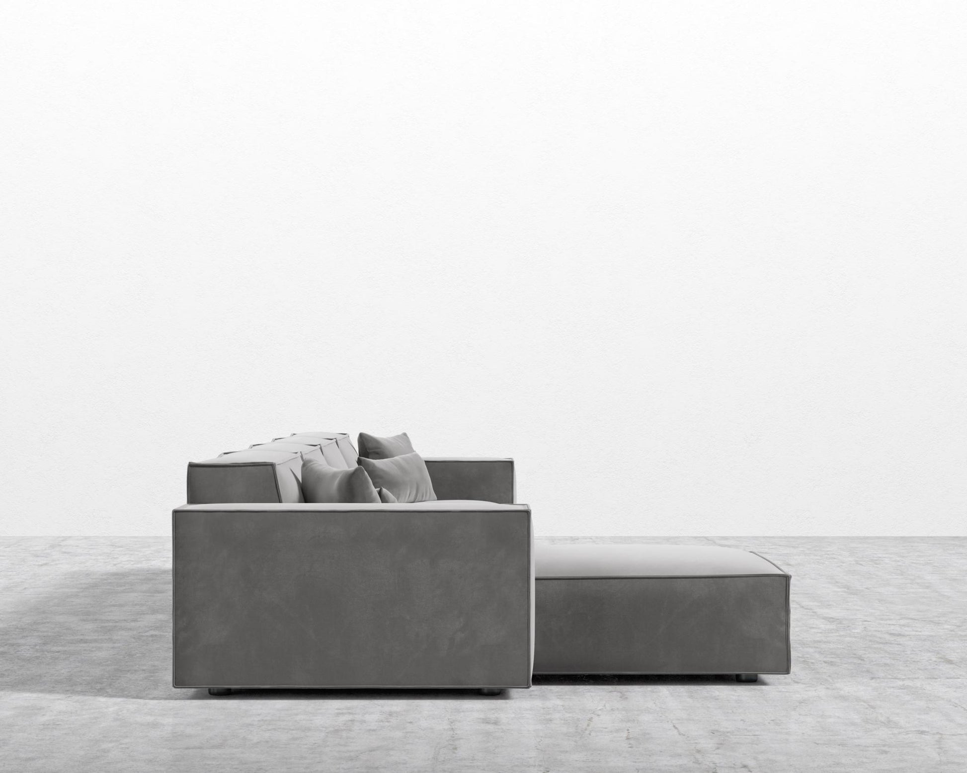 Porter Extended Sectional - Plush Velvet - Glacier Grey