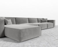 Porter Extended Sectional - Plush Velvet - Glacier Grey