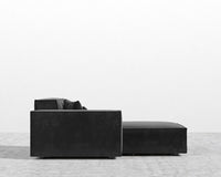 Porter Left Chaise - Plush Velvet - Black