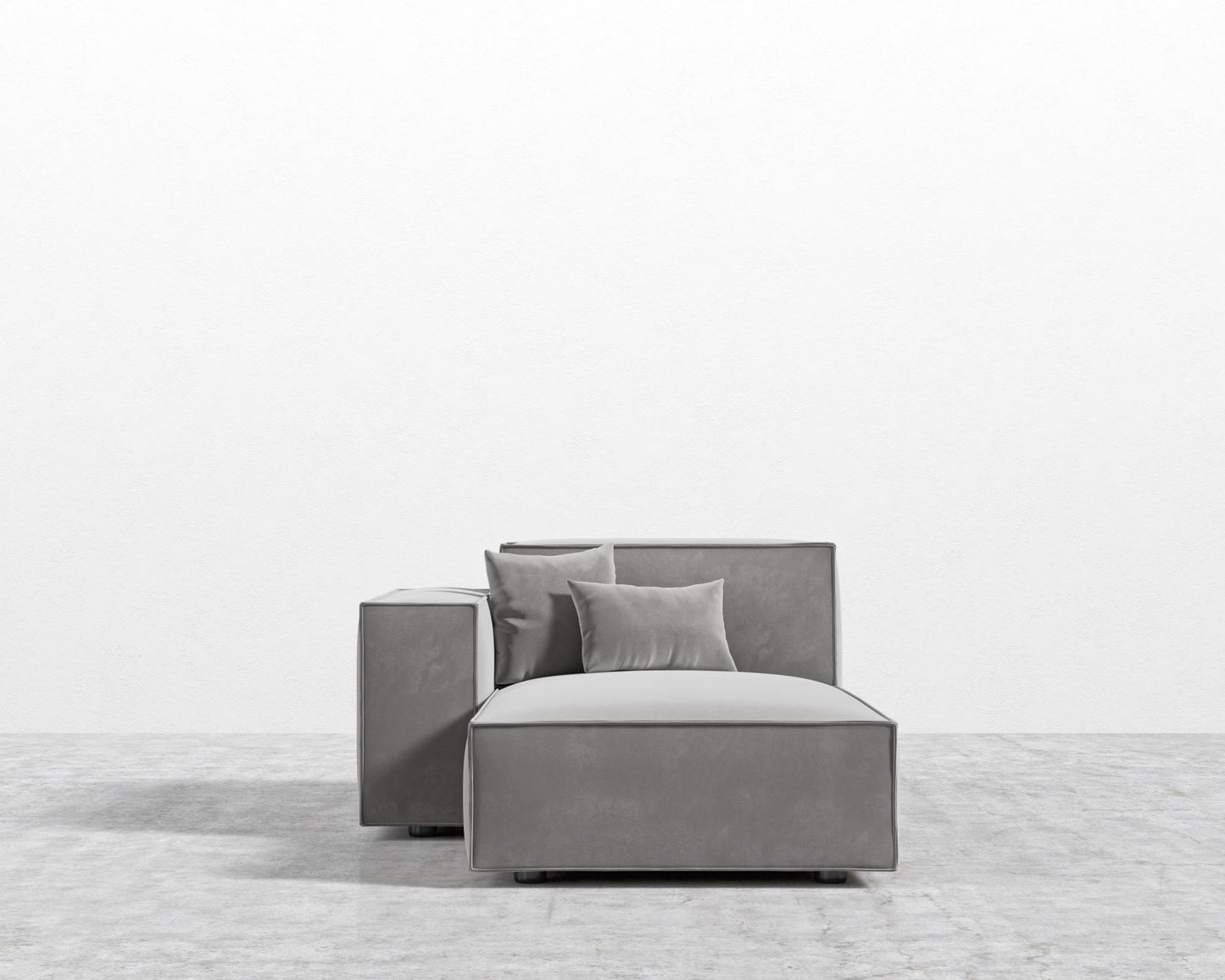 Porter Left Chaise - Plush Velvet - Glacier Grey