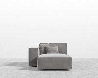 Porter Left Chaise - Plush Velvet - Glacier Grey